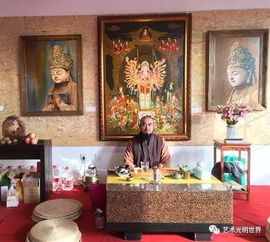 石窟之美 释禅雪油画作品亮相2017第二届东莞国际佛事文化用品展